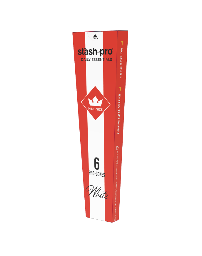 stash-pro White Pre-Rolled Cones – Pack of 6 (King Size) | Ready to Fill & Blaze
