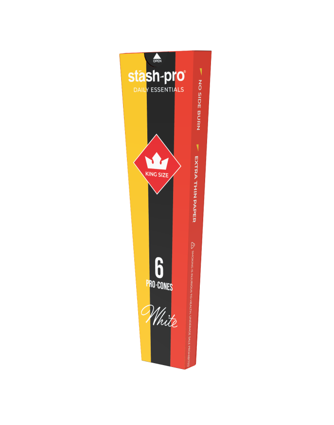 stash-pro White Pre-Rolled Cones – Pack of 6 (King Size) | Ready to Fill & Blaze