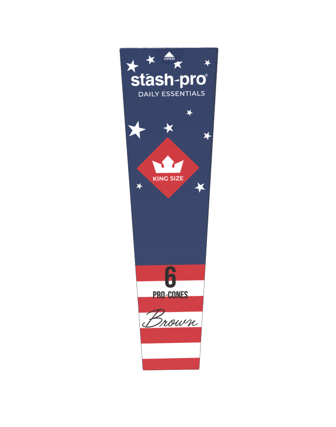 stash-pro Brown Pre-Rolled Cones – Pack of 6 (King Size) | Stash Pro Ready-to-Fill Cones