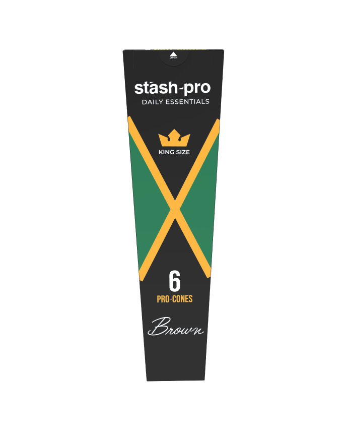 stash-pro Brown Pre-Rolled Cones – Pack of 6 (King Size) | Stash Pro Ready-to-Fill Cones