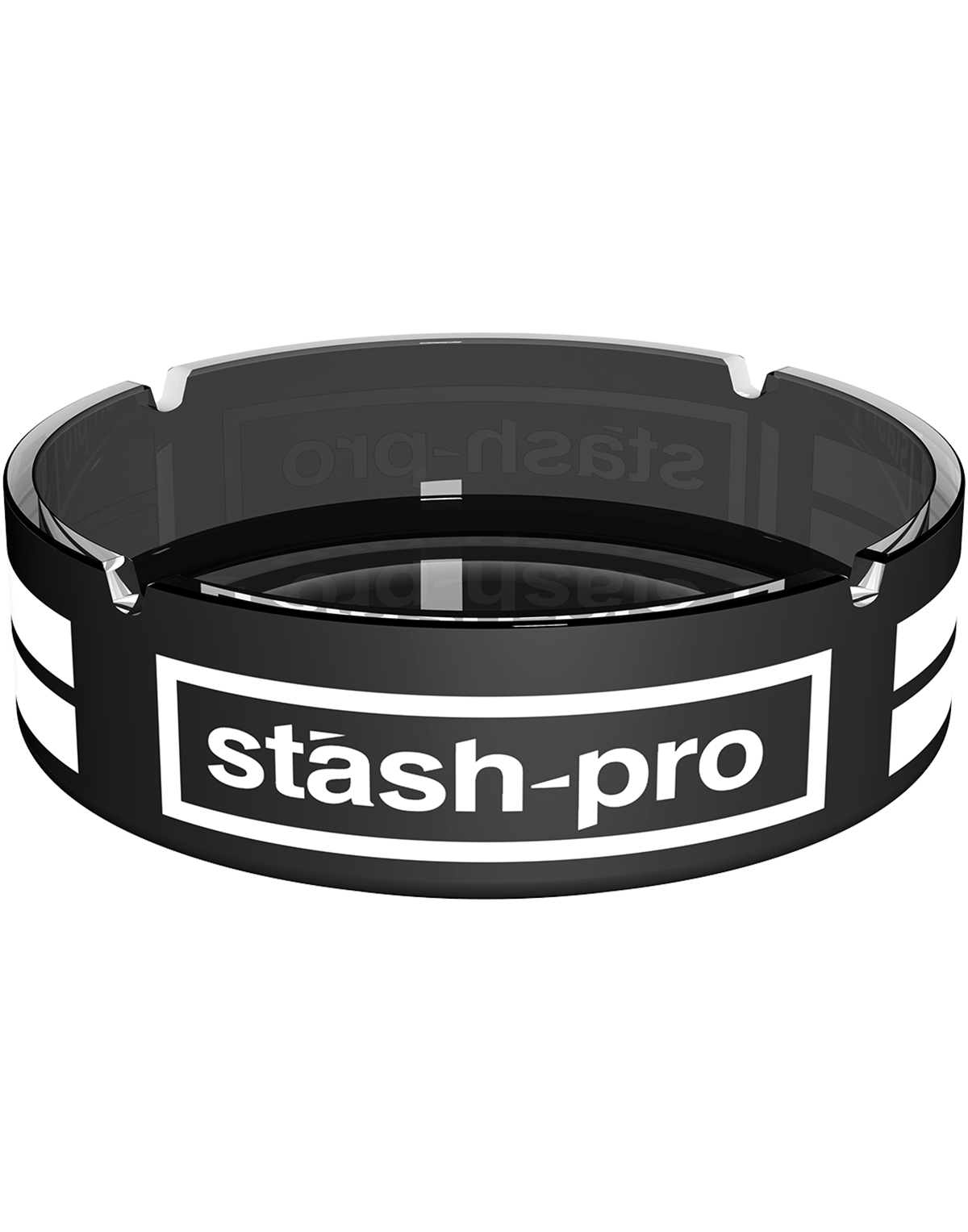 stash-pro Frosted Glass AshTray - Black