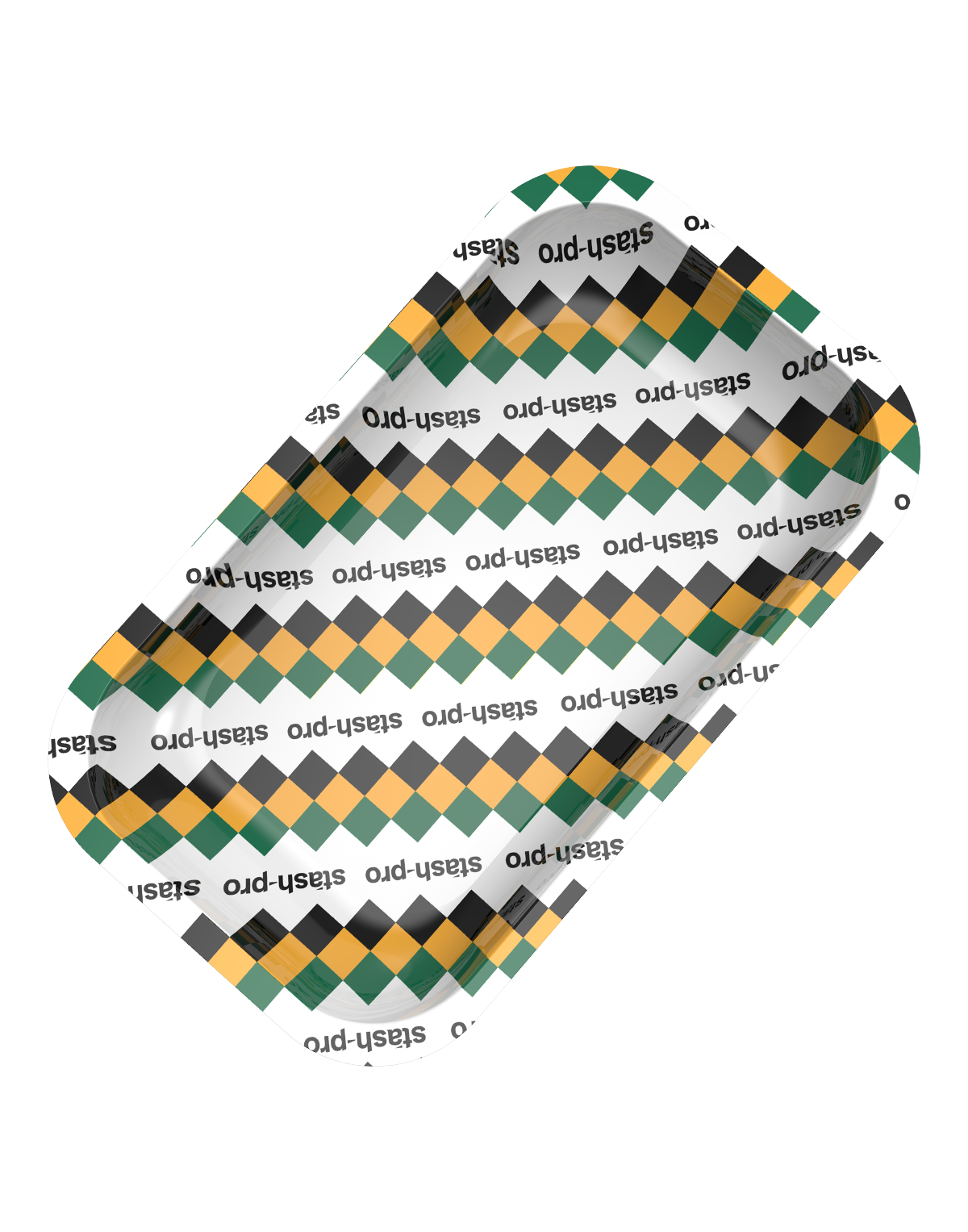 stash-pro Medium Rolling Tray - Green & White