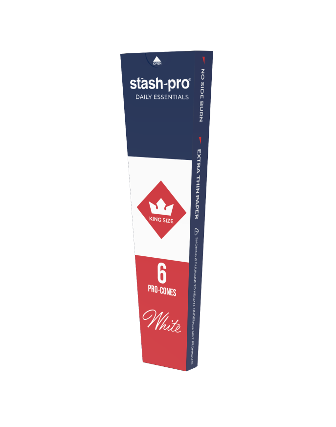 stash-pro White Pre-Rolled Cones – Pack of 6 (King Size) | Ready to Fill & Blaze