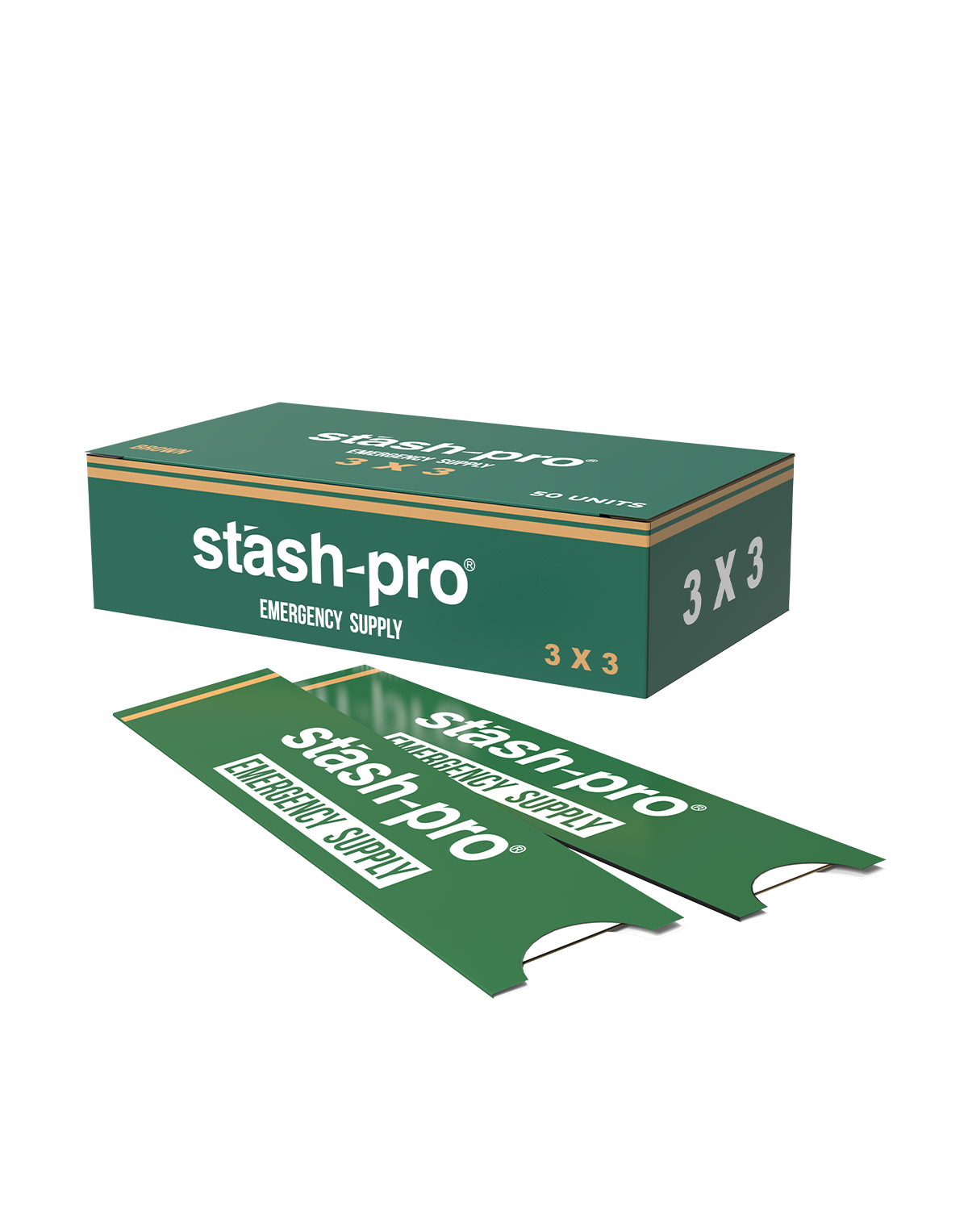 stash-pro Emergency Supply - Brown 3x3 (Full Box)