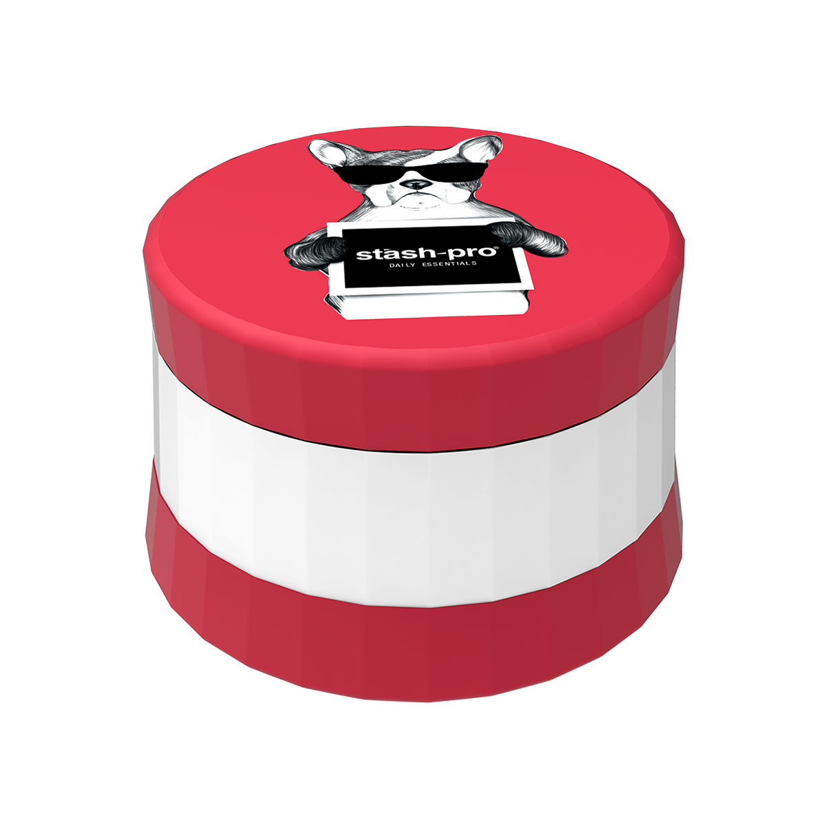 stash-pro Silicone Grinder Large Red and White design