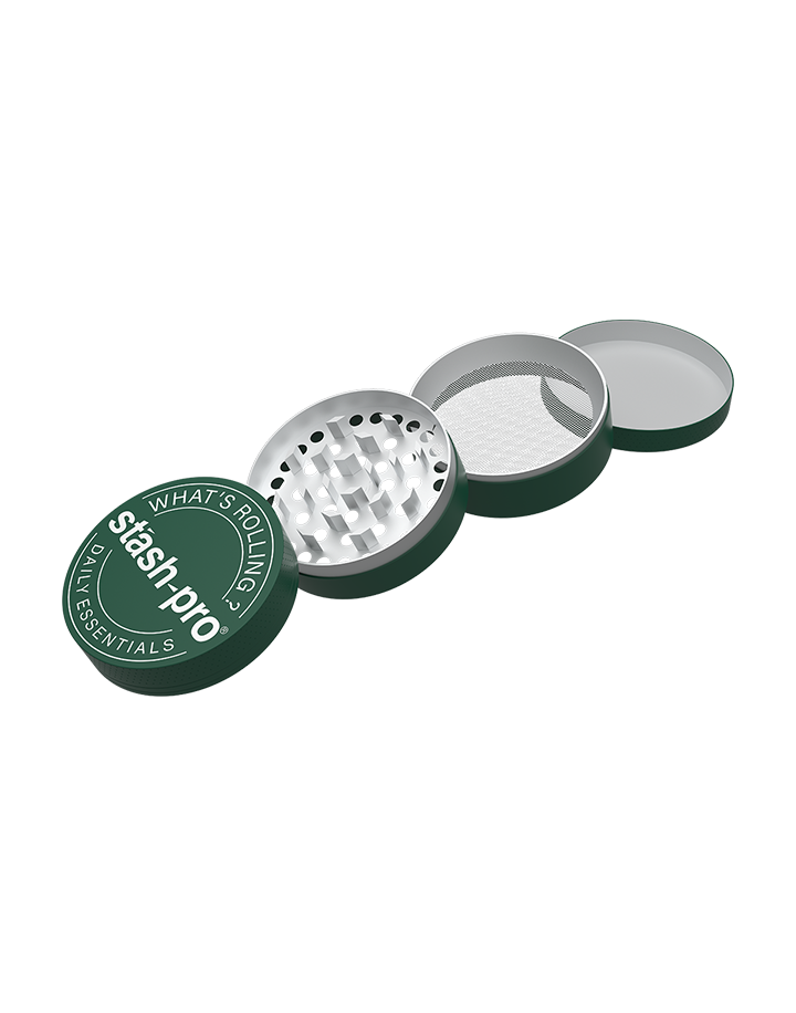 Dark Green Glow in the Dark Herb Grinder – Large | 4-Piece