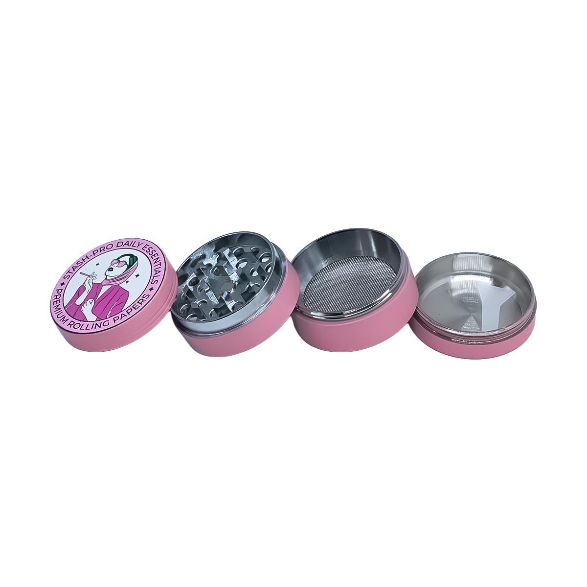 stash-pro Medium Aluminum Grinder - Pink