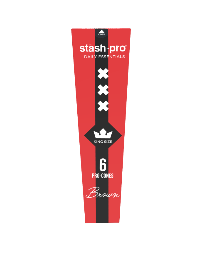 stash-pro Brown Pre-Rolled Cones – Pack of 6 (King Size) | Stash Pro Ready-to-Fill Cones