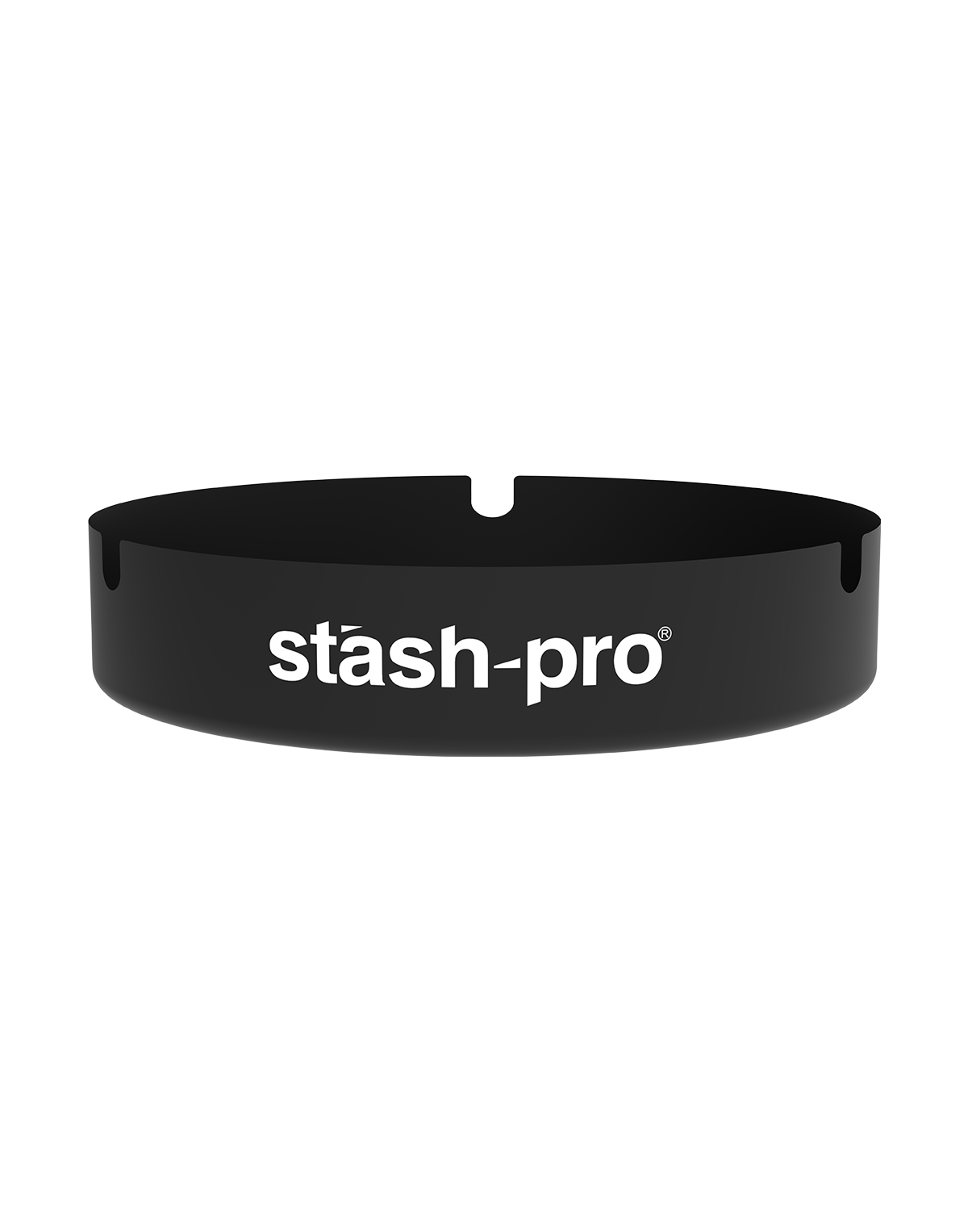 stash-pro metal ashtray Black color angled view