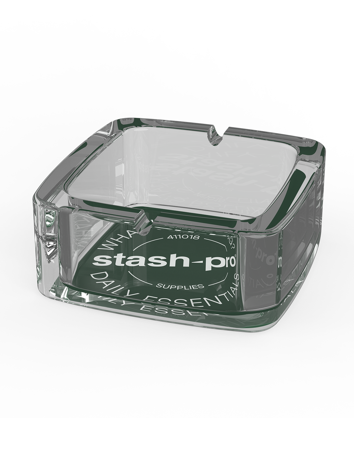 stash-pro square glass ashtray seal design