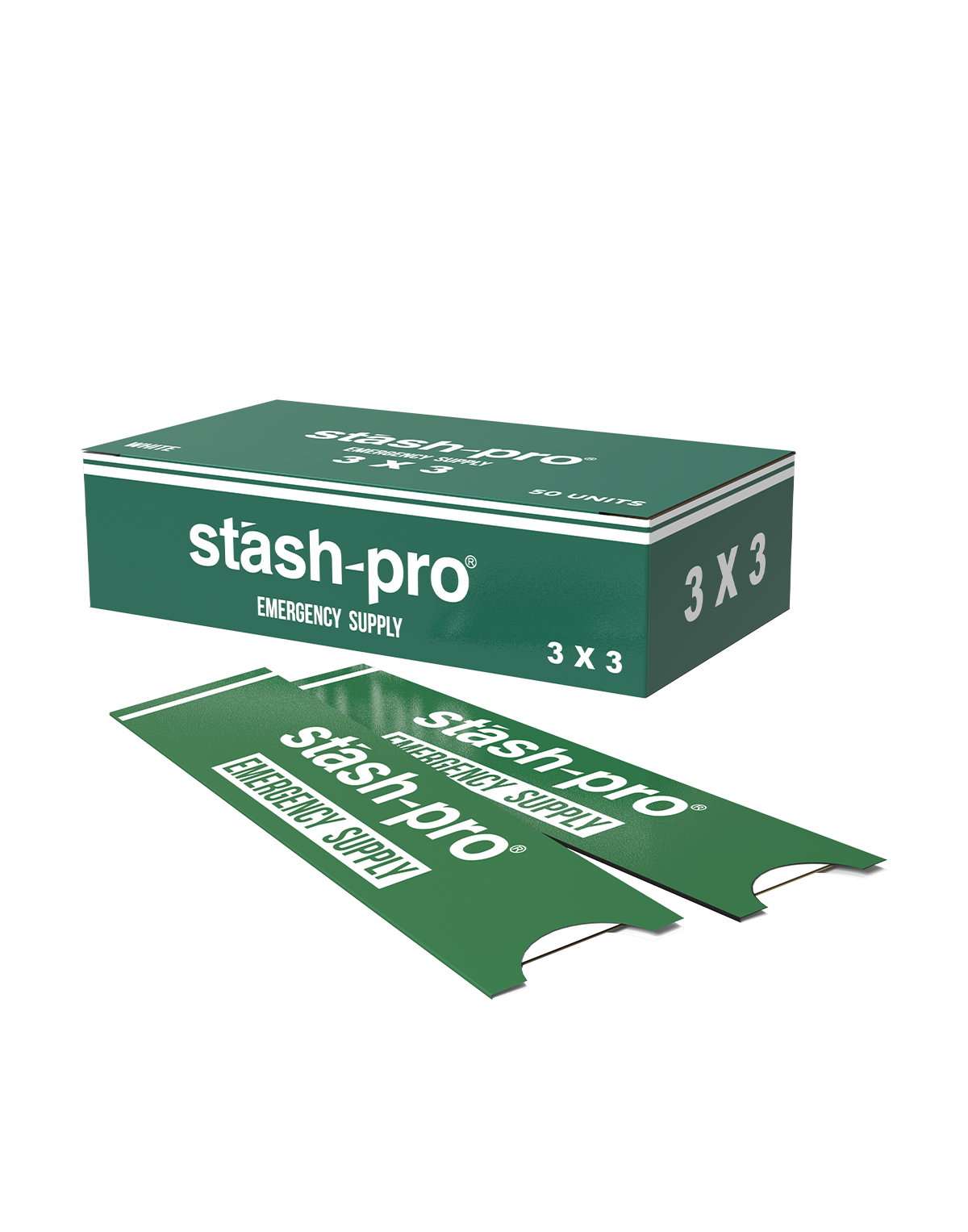 stash-pro Emergency Supply - White 3x3 (Full Box)