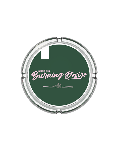 stash-pro glass ashtray Burning Desire Green design side view