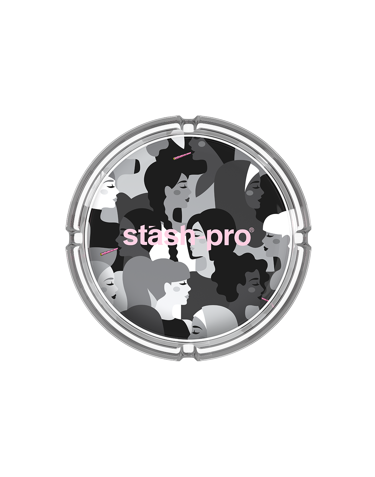 stash-pro glass ashtray Camo design side view
