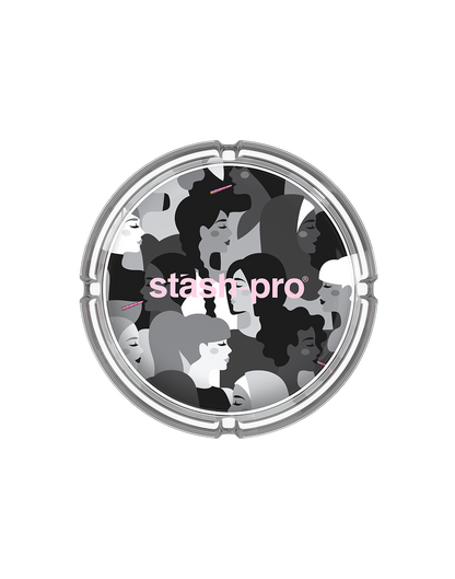 stash-pro glass ashtray Camo design side view