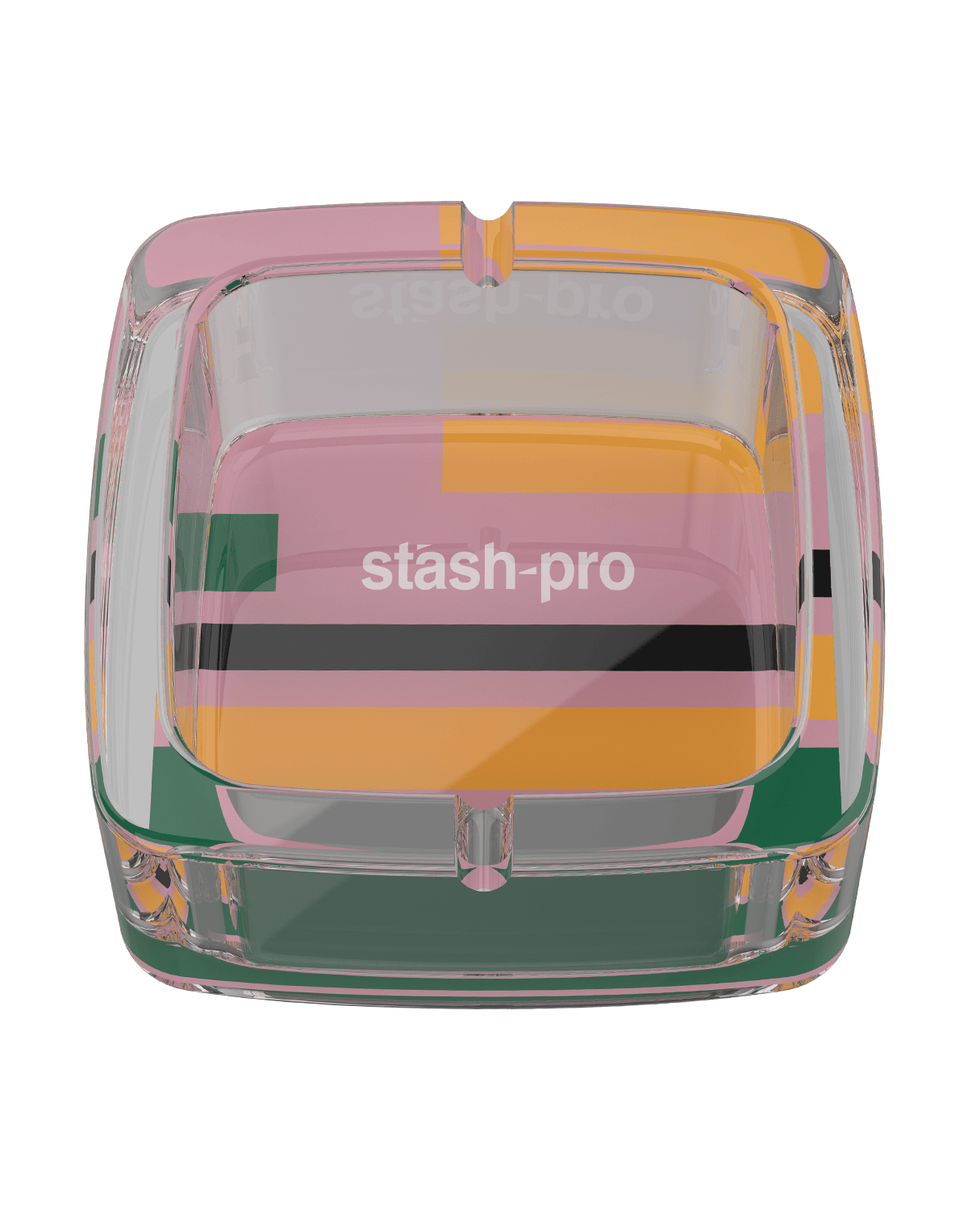 stash-pro Glass Ashtray - Pink Stripes