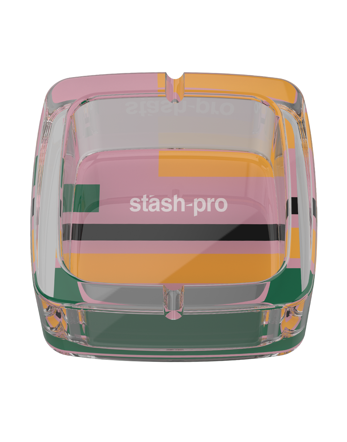stash-pro Glass Ashtray - Pink Stripes