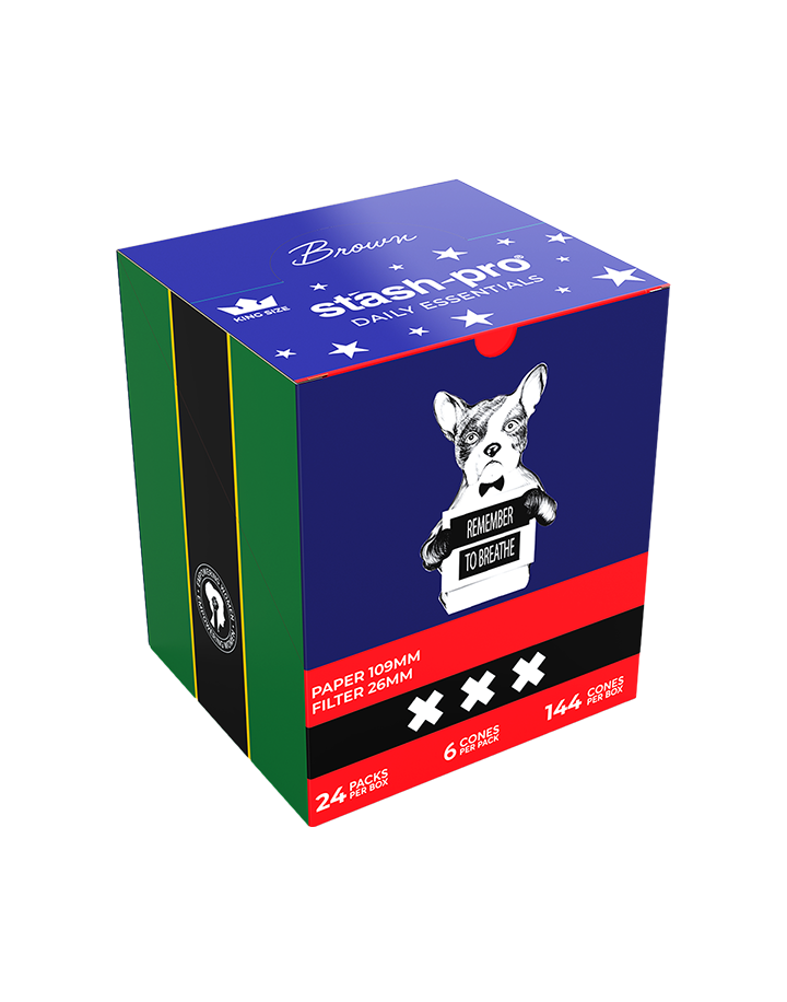 stash-pro Brown Pre-Rolled Cones – Pack of 6 (King Size) | Stash Pro Ready-to-Fill Cones