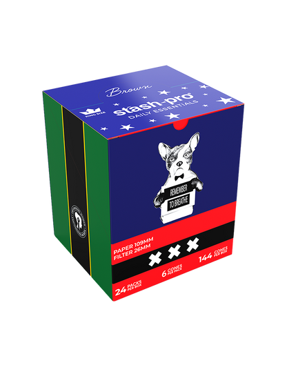 stash-pro Brown Pre-Rolled Cones – Pack of 6 (King Size) | Stash Pro Ready-to-Fill Cones
