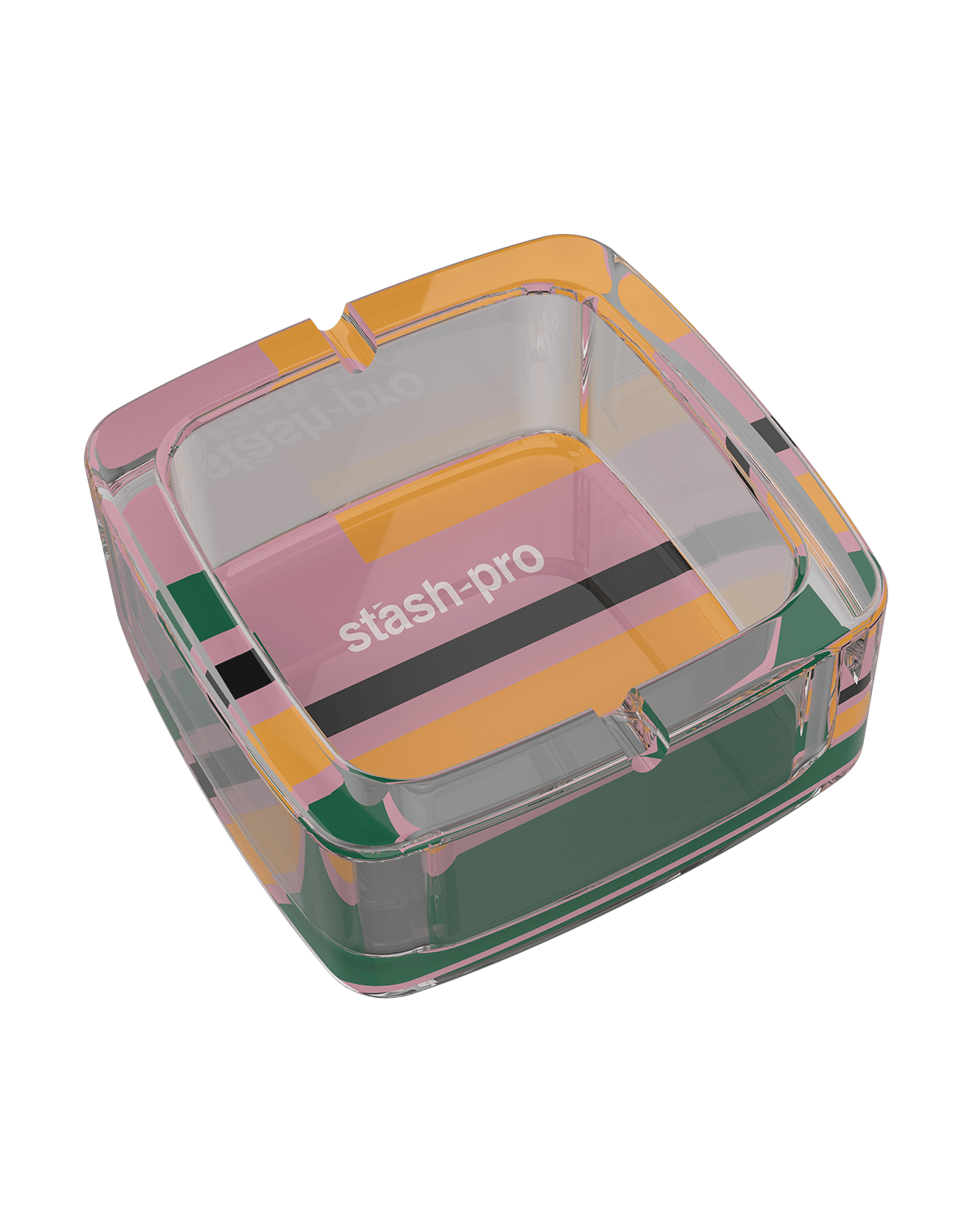 stash-pro Glass Ashtray - Pink Stripes