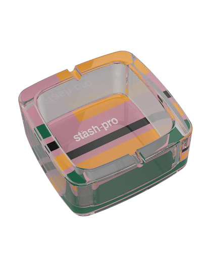 stash-pro Glass Ashtray - Pink Stripes