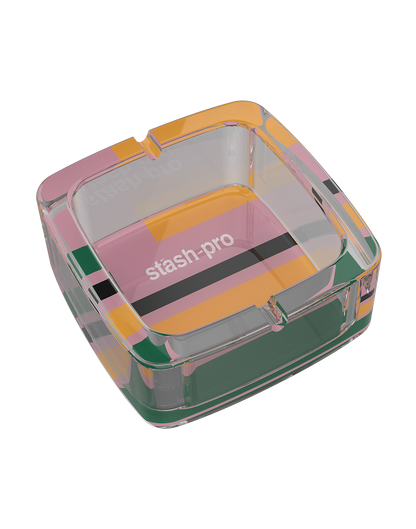 stash-pro Glass Ashtray - Pink Stripes
