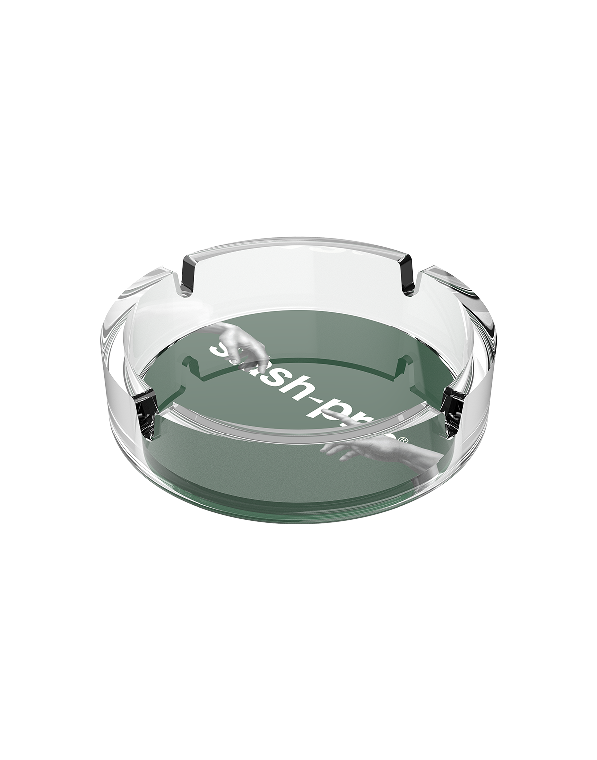 stash-pro glass ashtray Hand Logo design