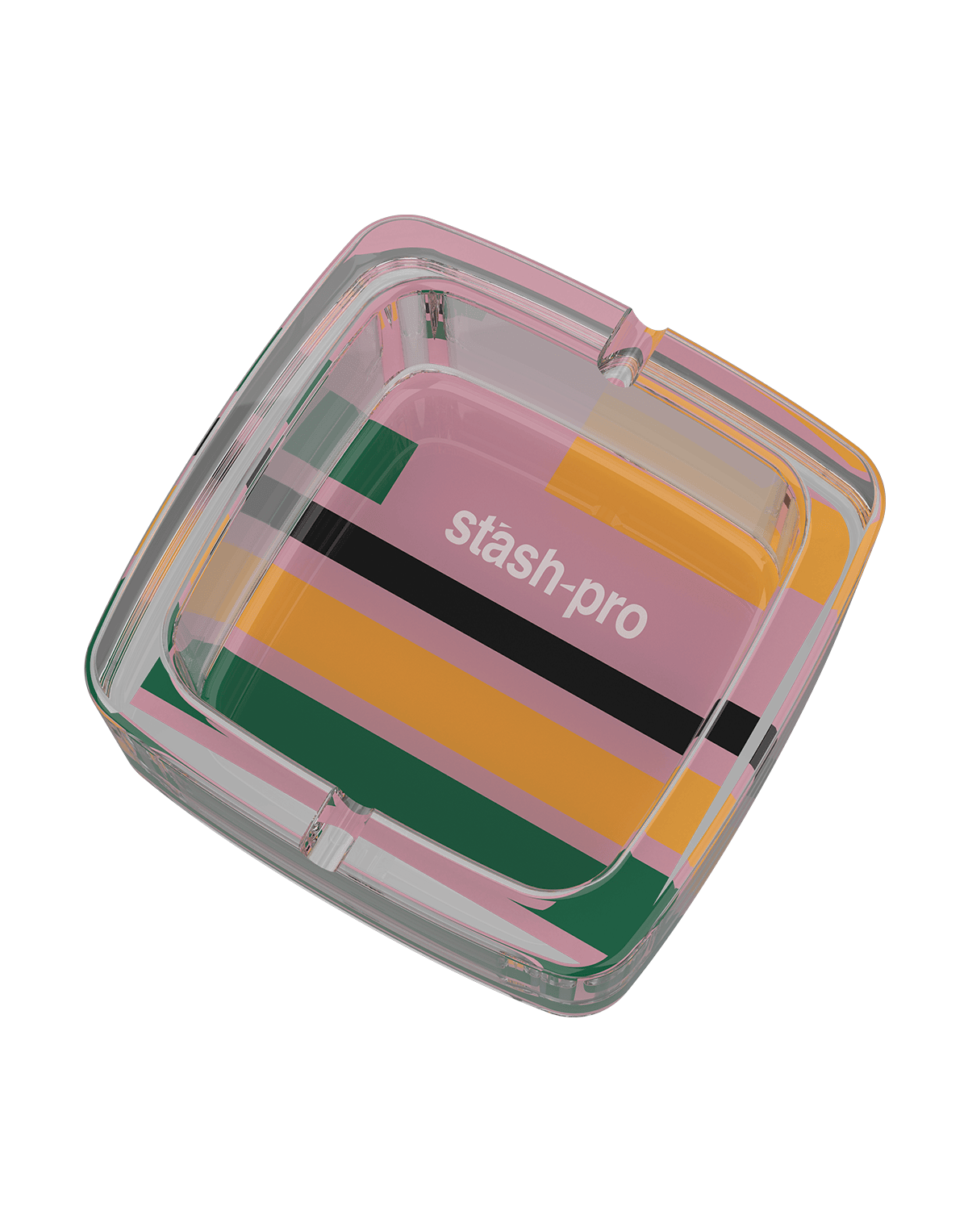 stash-pro Glass Ashtray - Pink Stripes