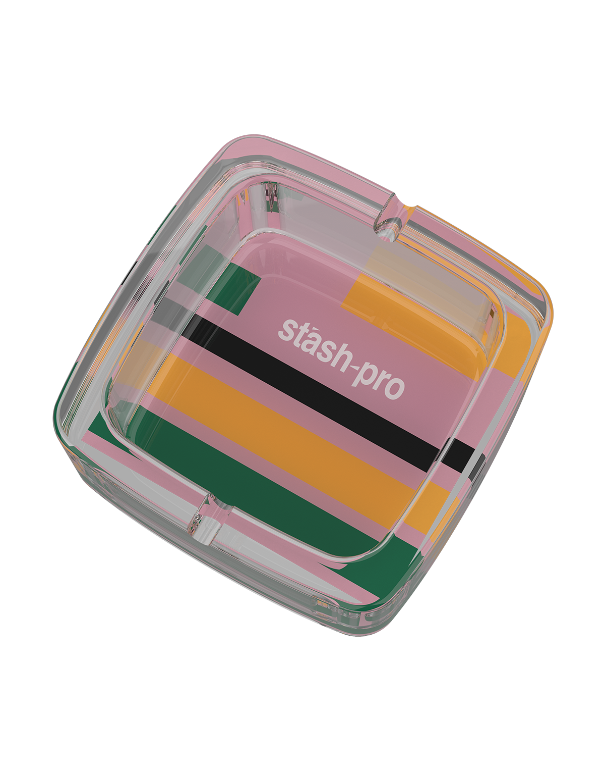 stash-pro Glass Ashtray - Pink Stripes