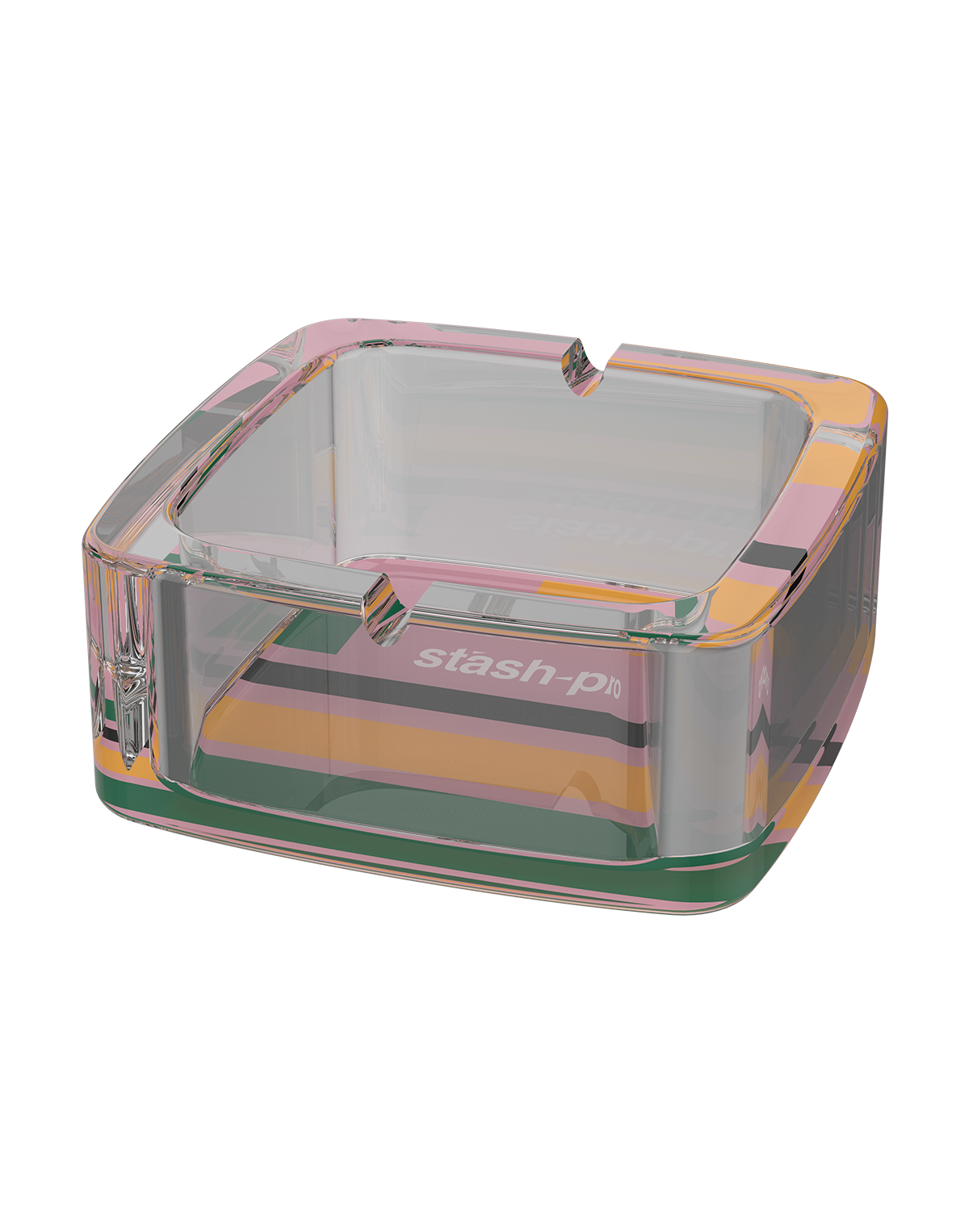stash-pro Glass Ashtray - Pink Stripes
