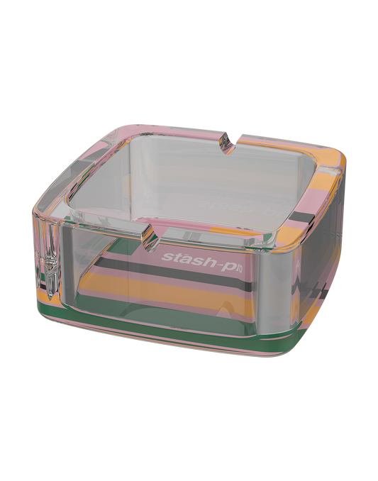 Stash pro Glass Ashtray - Pink Stripes