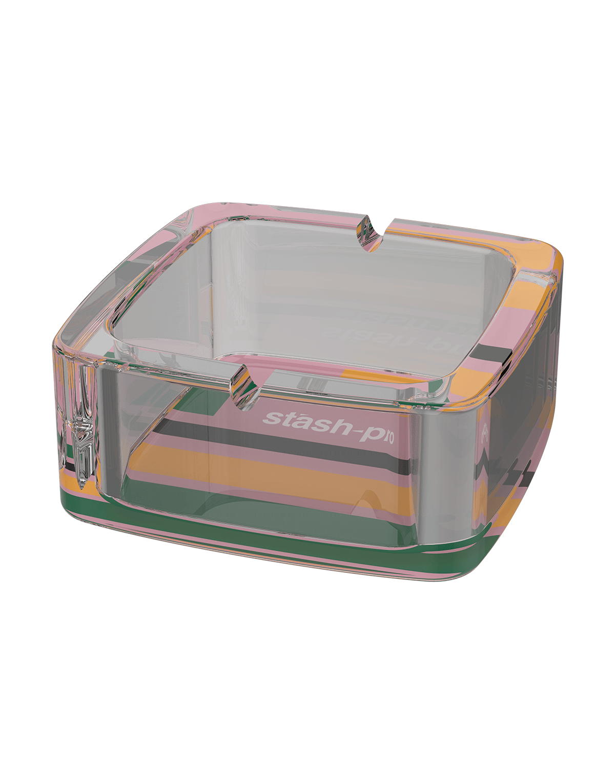 stash-pro Glass Ashtray - Pink Stripes