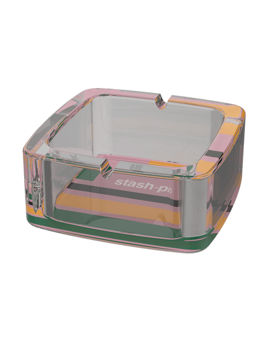 stash-pro Glass Ashtray - Pink Stripes