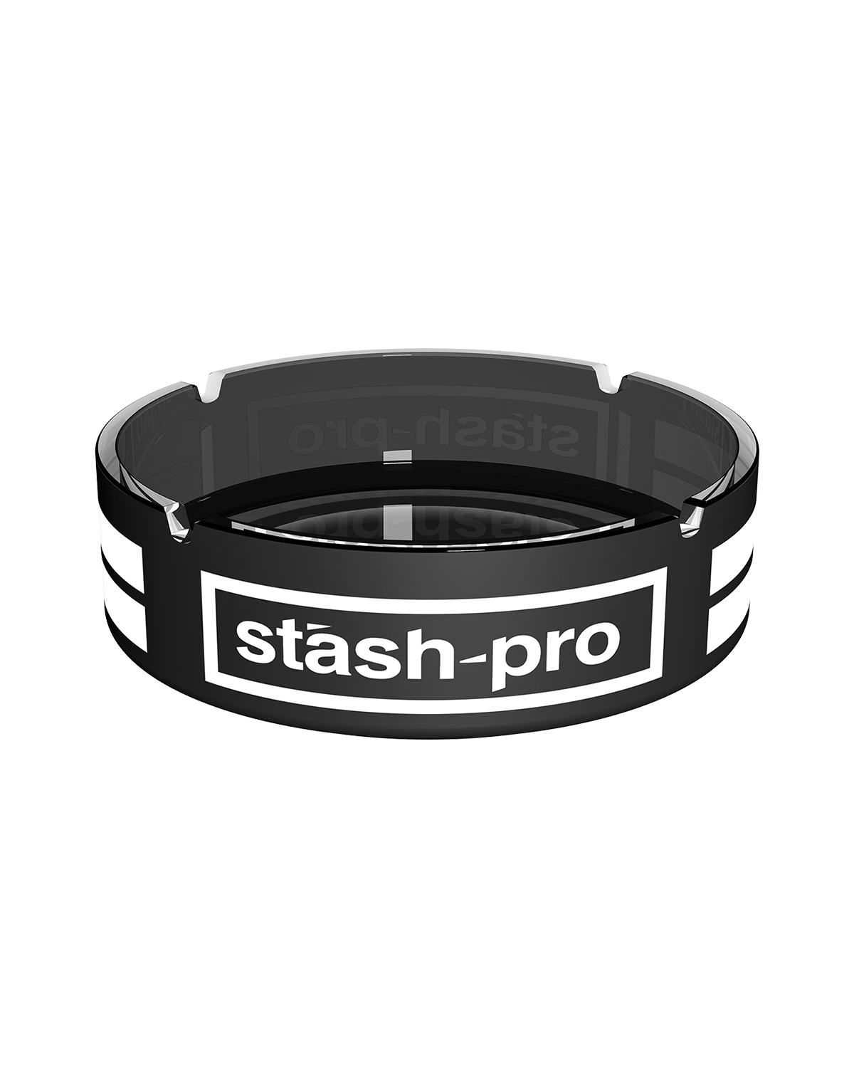 stash-pro Frosted Glass AshTray - Black