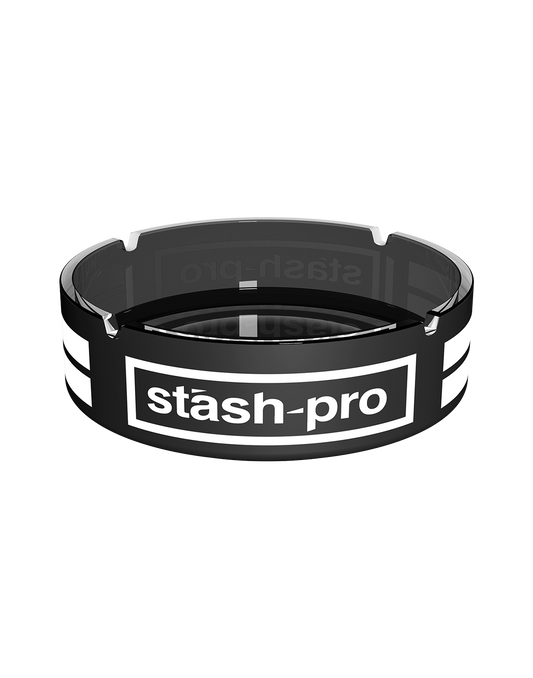 stash-pro Frosted Glass AshTray - Black