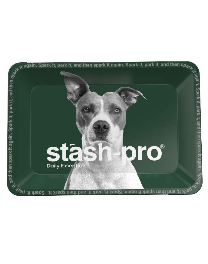 stash-pro small rolling tray Green Dog design
