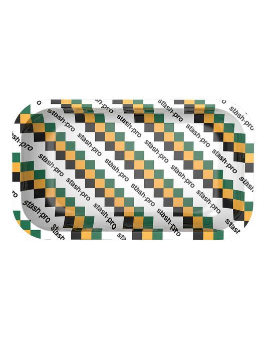 stash-pro Medium Rolling Tray - Green & White
