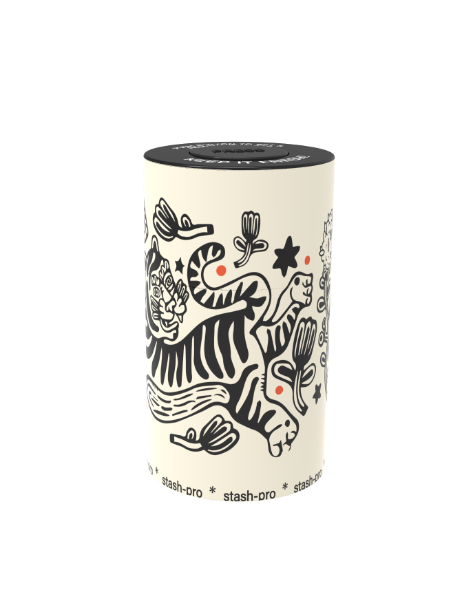 stash-pro Airtight Smell-Proof Storage Jar White Tiger