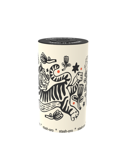 stash-pro Airtight Smell-Proof Storage Jar White Tiger