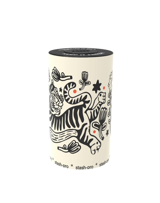 stash-pro Airtight Smell-Proof Storage Jar White Tiger