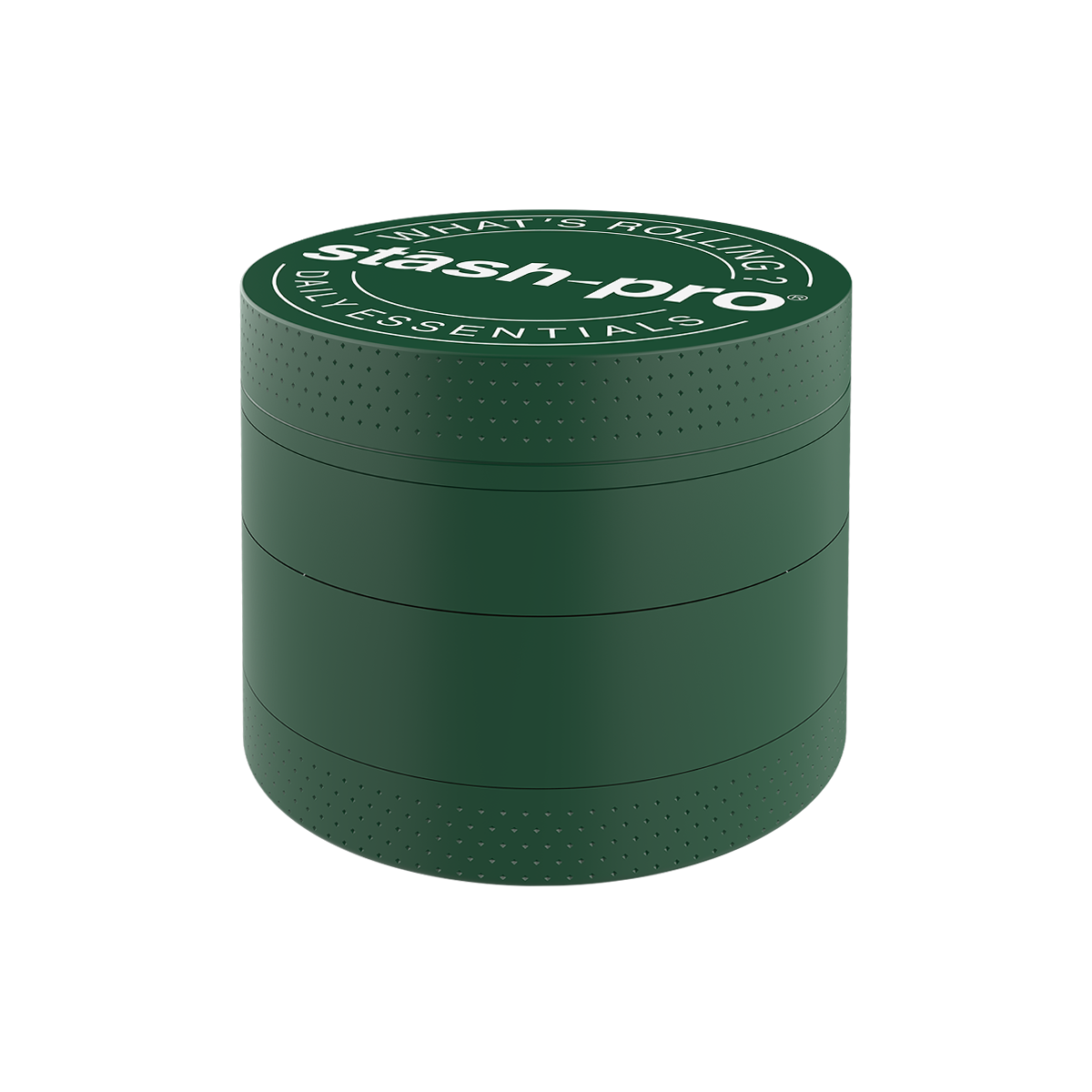 stash-pro Dark Green Glow in the Dark Herb Grinder – Large | 4-Piece