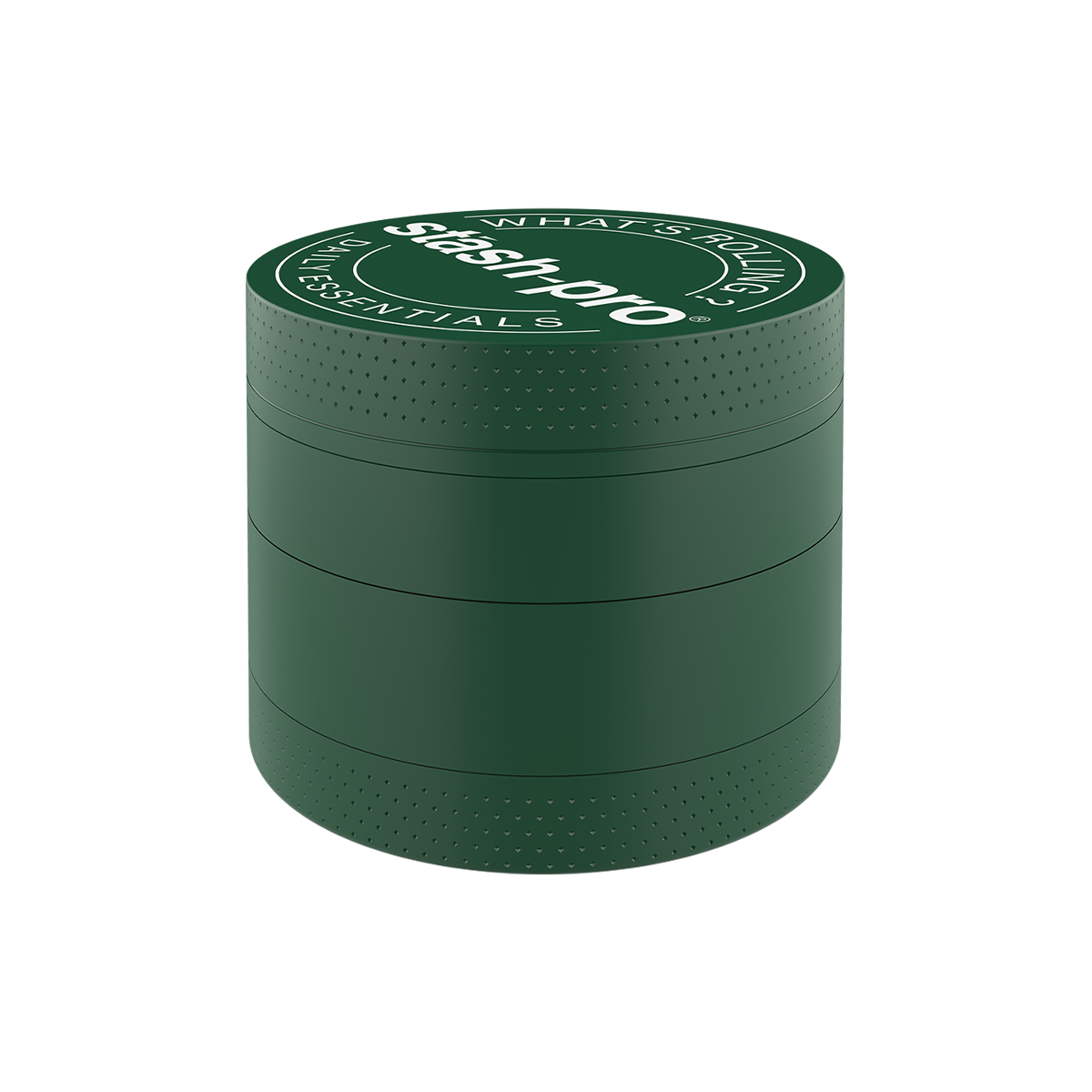 stash-pro Dark Green Glow in the Dark Herb Grinder – Large | 4-Piece