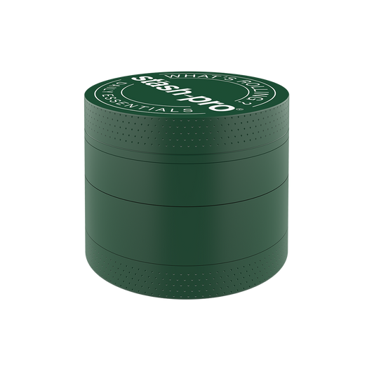 stash-pro Dark Green Glow in the Dark Herb Grinder – Large | 4-Piece