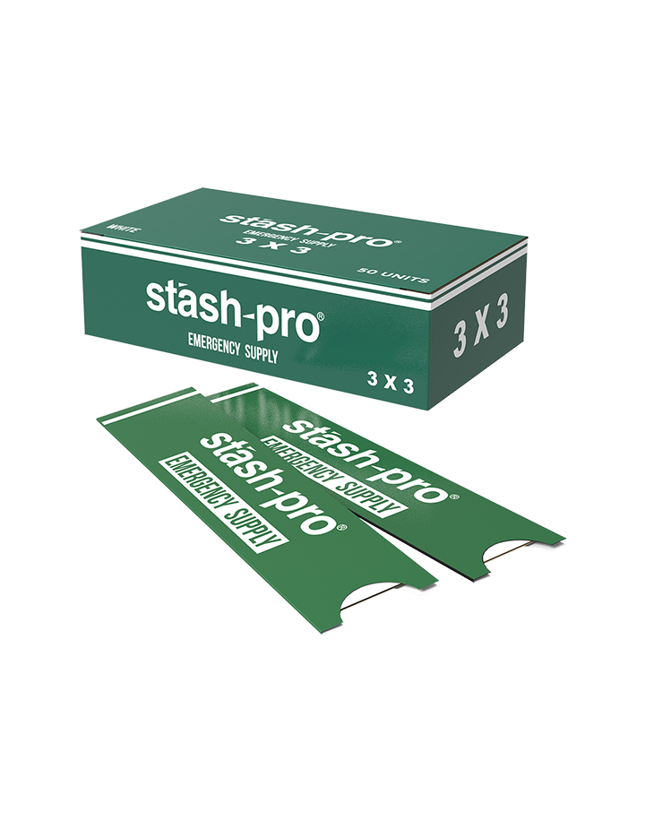 stash-pro Emergency Supply - White 3x3 (Full Box)