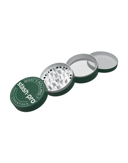 Dark Green Glow in the Dark Herb Grinder – Large | 4-Piece