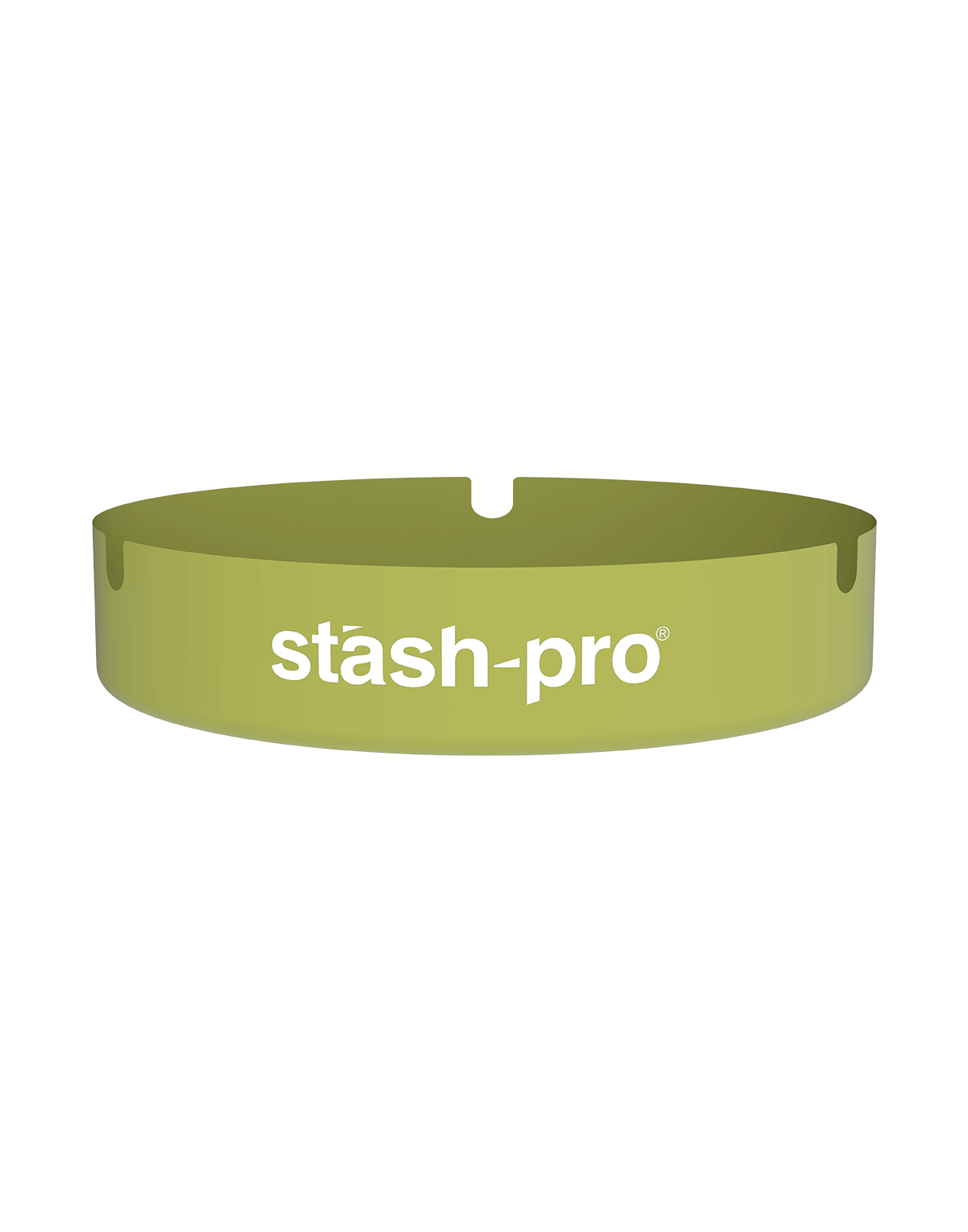 stash-pro metal ashtray Olivine color angled view