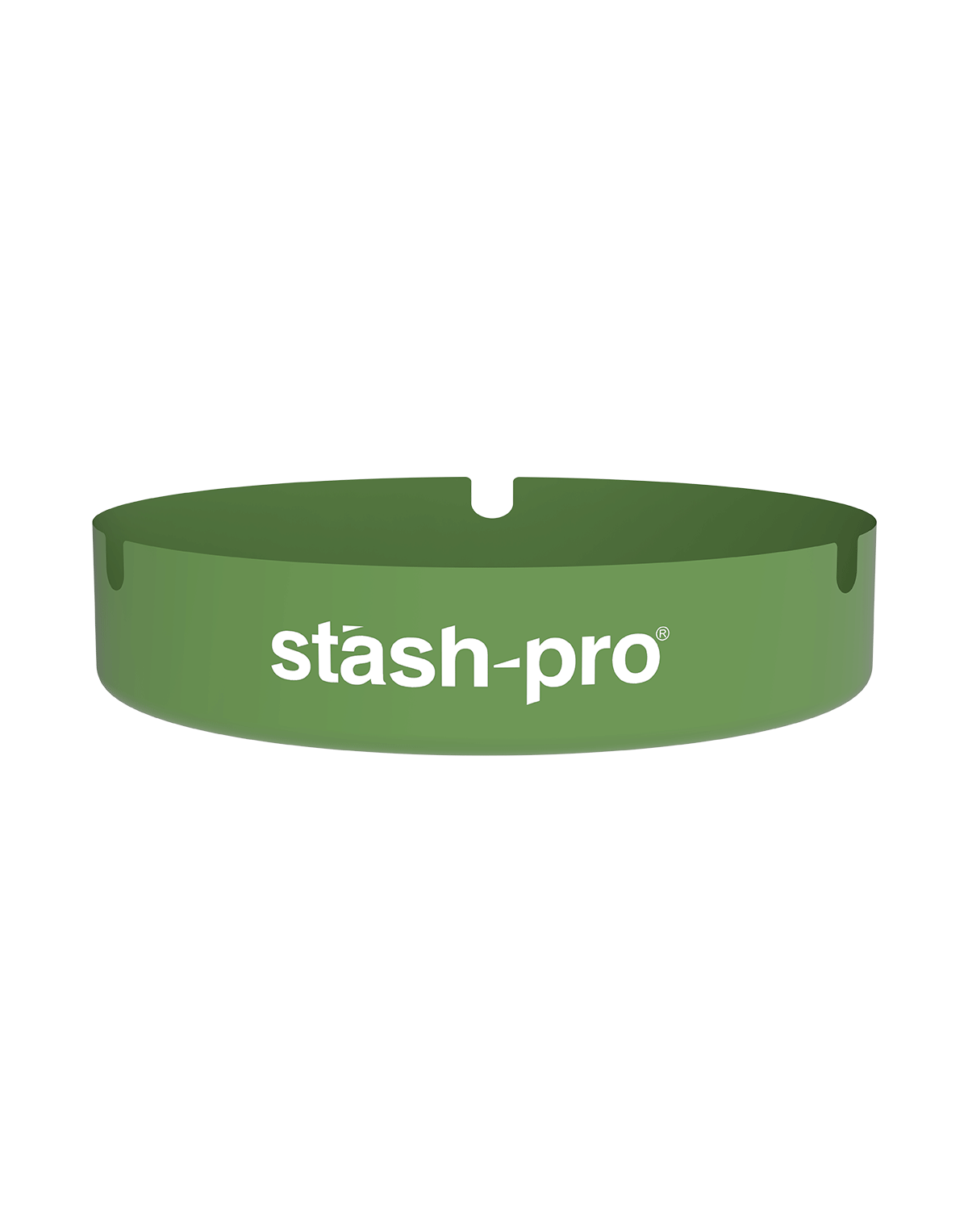 stash-pro metal ashtray Green color angled view