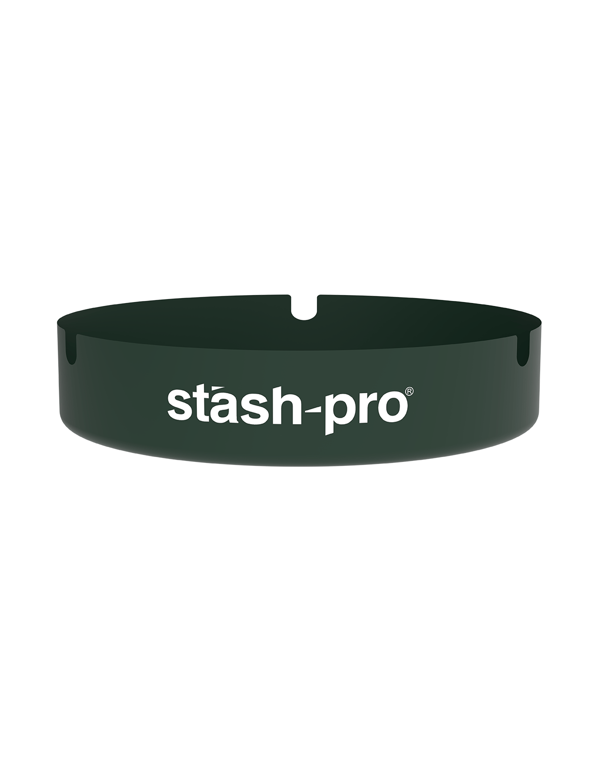 stash-pro metal ashtray Dark Green color angled view