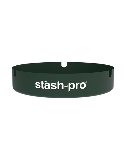stash-pro metal ashtray Dark Green color angled view