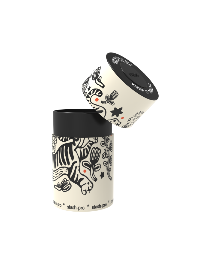 stash-pro Airtight Smell-Proof Storage Jar White Tiger