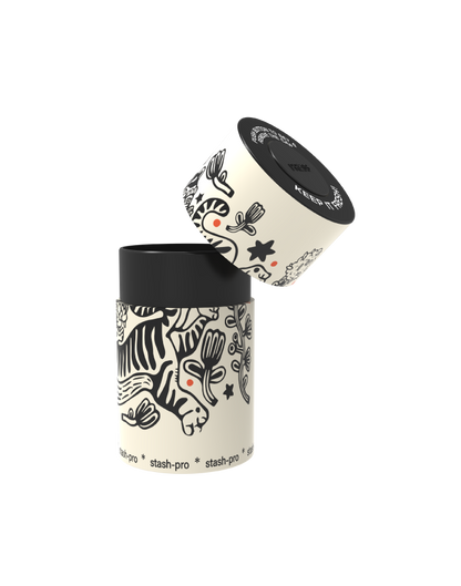 stash-pro Airtight Smell-Proof Storage Jar White Tiger